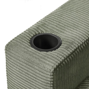 English Elm Christopher Knight Home® - 42.8" Oversized Chaise Lounge with Storage Ottoman, Corduroy Upholstery, USB Port & Cup Holders for Cozy Living Space Green N765P350851N