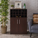 Christopher Knight Home® - Noble House - Roula Mid Century Walnut Finish Faux Wood Wine and Bar Cabinet