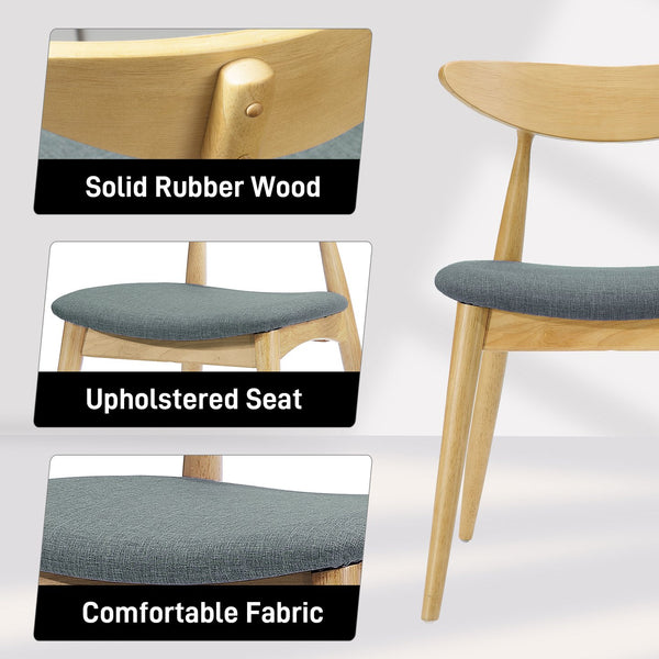 English Elm Christopher Knight Home® - Set Of 2 Retro Rubberwood Chairs With Ergonomic Design & Plush Cushions For Stylish Comfort N759P307037L