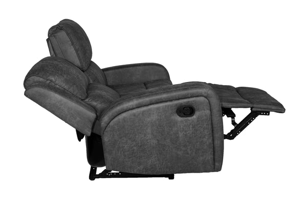 English Elm Recliner Loveseat with Manual Side Handle, Horizontal & Vertical Tufting, Plush Square Arms for Luxury Relaxation Smoke 57 L x 30 W x 26 H B089P240526