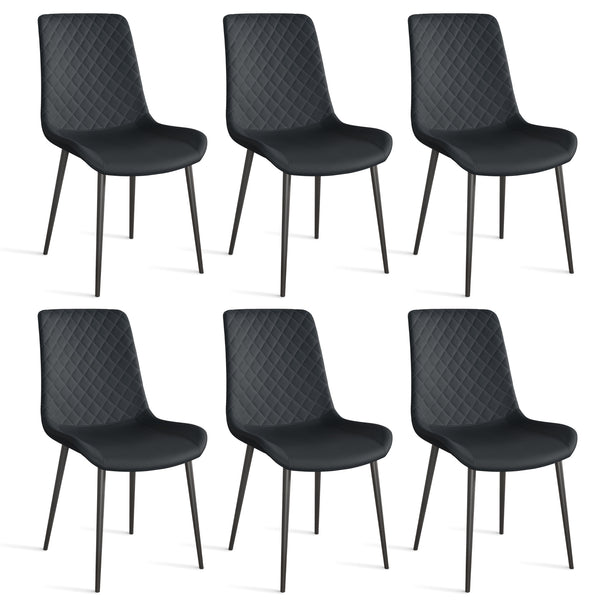 English Elm Black Pu Leather Dining Chair Set Of 2 – Modern, Comfortable Seating With Durable Metal Legs T3967P379362