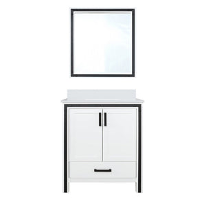 English Elm White Bath Vanity Set With Cultured Marble Top & Matching 28" Mirror - Timeless Style & Storage B2731S00808-GIGA