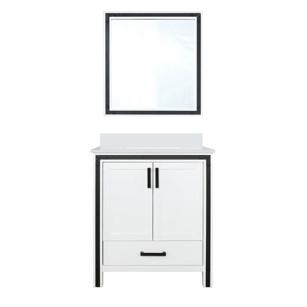 English Elm White Bath Vanity Set With Cultured Marble Top & Matching 28" Mirror - Timeless Style & Storage B2731S00808-GIGA