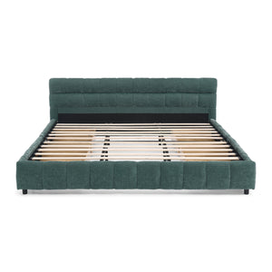 English Elm California King Upholstered Bed Frame With Plush Chenille Fabric, Storage Drawers & Modern Design W487P311314