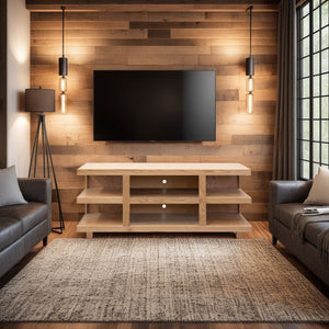 English Elm Laurel Canyon 64-Inch Tv Stand For 70" Tvs, Fully Assembled, Rustic Natural Finish With Cable Management B108P292264