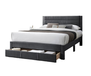 English Elm Luxury Corduroy Platform Full Bed with Storage Drawer and Channel Tufted Headboard B011P418592