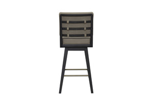 English Elm Latte Swivel Counterstool Set Wood Frame Auto-return Seat for Kitchen Islands Black B2699P469526