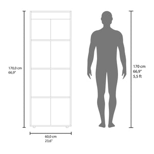 English Elm Home 2 Door Closet System Compact 66.9"H White Wardrobe with 4 Fixed Shelves for Small Spaces B070P351126