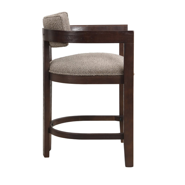 English Elm Christopher Knight Home® - 26" Contemporary Upholstered Counter Stool Set of 2 with Curved Solid Wood Back, Durable Rubberwood Frame Espresso,taupe N771P361764O