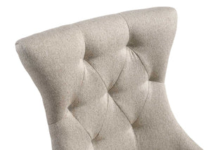 English Elm Gabrian Two-Tone Fabric High-Back Side Chair Set of 2 with Turned Wood Legs and Padded Seat Beige,Gray 27 L x 21 W x 26 H B2726P264657