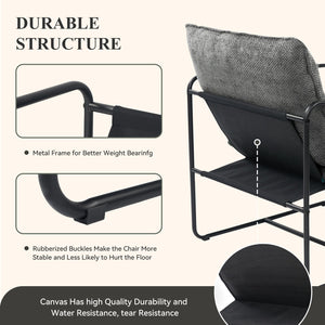 English Elm Accent Chair Mid-Century Rattan Arms Set of 2 with Rubber Wood Legs, Plush Fabric Seat, Cozy Lounge Gray T3950P399126