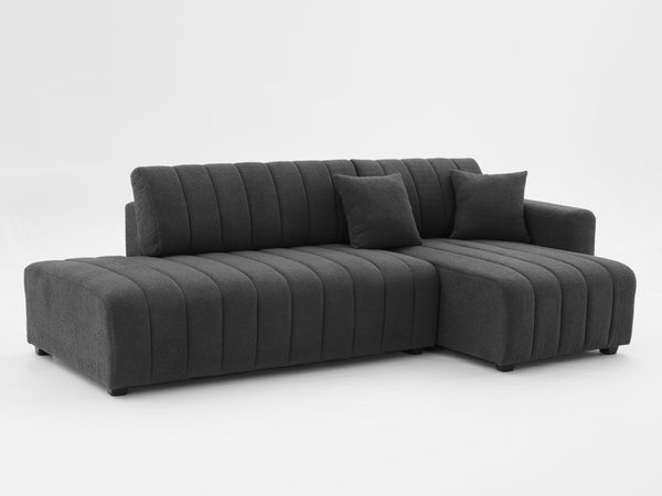 English Elm Scandinavian Channel Tufted L Shaped Sectional Sofa with Plush Foam Cushions B2730S00043