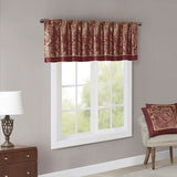 Madison Park Aubrey Traditional Jacquard Window Valance MP41-2714 Burgundy