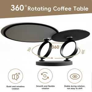 English Elm Round Sintered Stone Nesting Coffee Tables Modern Two-tone Set for Living Room W5096S00001