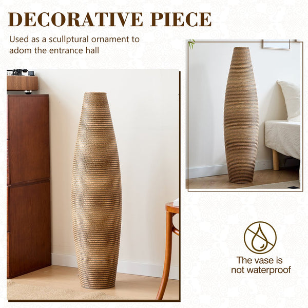 English Elm 39.4" Handcrafted Rattan-textured Pvc Tall Floor Vase Boho Entryway Sculptural Accent W2796P446205