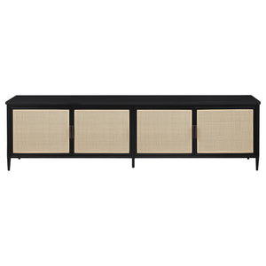 English Elm Kenneth Wide Rattan Front Metal Media Console for Large Living Room Tvs B062P440087