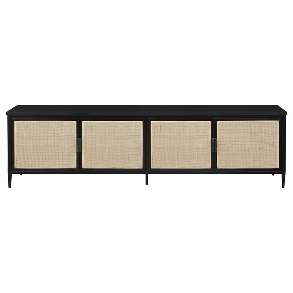 English Elm Kenneth Wide Rattan Front Metal Media Console for Large Living Room Tvs B062P440087