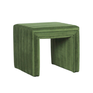 English Elm Ada Velvet Channel Tufted Square Ottoman Compact Accent Seat for Living Room B056P416980