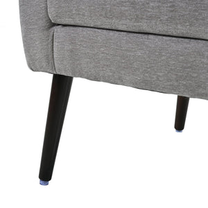 English Elm Modern Accent Chair with Ergonomic Chenille Upholstery, Padded Foam Seat and Solid Wood Legs, Stylish Lounge Seating for Living Room Bedroom Reading Nook Grey W1028P162720