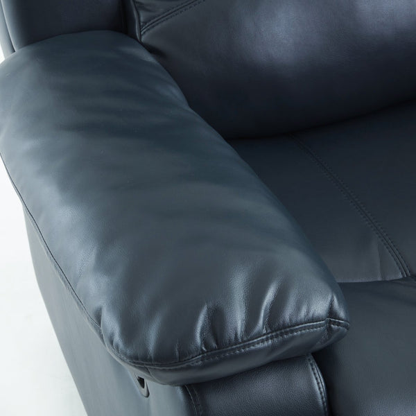 English Elm Charlotte Midnight Blue Leather Gel Glider Recliner - Elegant Comfort For Living Spaces & Relaxation B050P322571