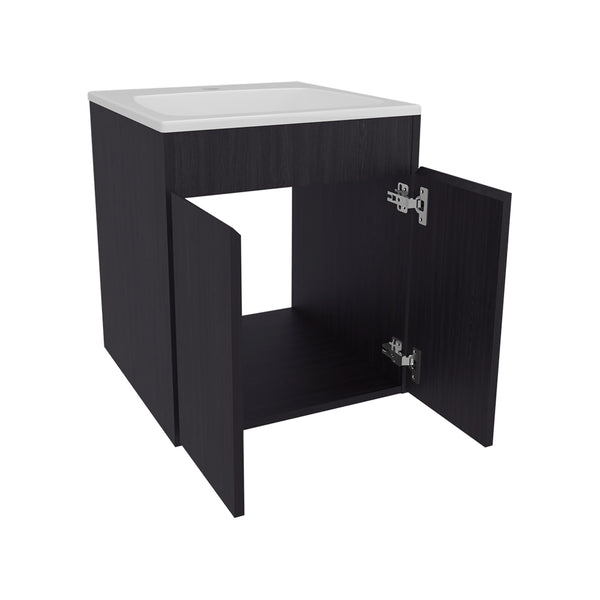 English Elm Dublin Floating Bathroom Vanity with Vessel Sink Matte Black Wall Mounted Modern B092P439914