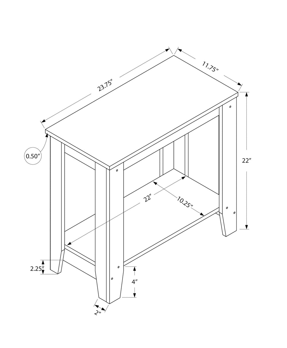 English Elm Accent rectangular two-tier side table with durable laminate finish, versatile nightstand and lamp stand, modern transitional design Grey 28 L x 15 W x 6 H B2710P219197