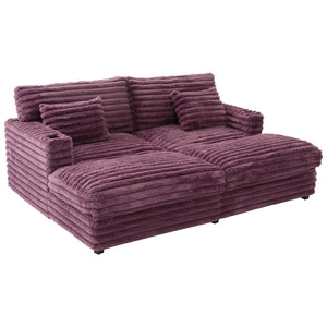 English Elm Oversized Double Chaise Lounge Sofa - Plush Cloud Couch With Usb Ports, Cup Holders & Pillows N719S002110J-GIGA