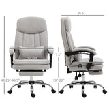 English Elm Vinsetto Microfibre Executive Massage Office Chair, Swivel Computer Desk Chair, Heated Reclining Computer Chair With Lumbar Support Pillow, Light Gray