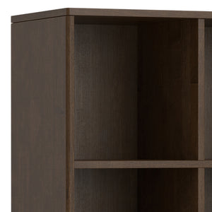English Elm Harper Walnut Brown 9-Cube Storage Cabinet – Handcrafted Wood, Tapered Legs, Versatile Display & Organizing B136P238623