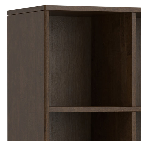 English Elm Harper Walnut Brown 9-Cube Storage Cabinet – Handcrafted Wood, Tapered Legs, Versatile Display & Organizing B136P238623