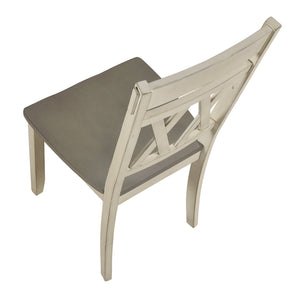 English Elm Modern Two-Tone Side Chairs Set of 2 Graywash Seat with Black Wood X-Back Farmhouse Dining Seating Antique White 42 L x 20.5 W x 10.5 H B011P401432