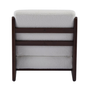 English Elm Scott Living Moda Set of 2 Accent Chairs White Cushion Matte Black Wood Frame Walnut N767P356660W