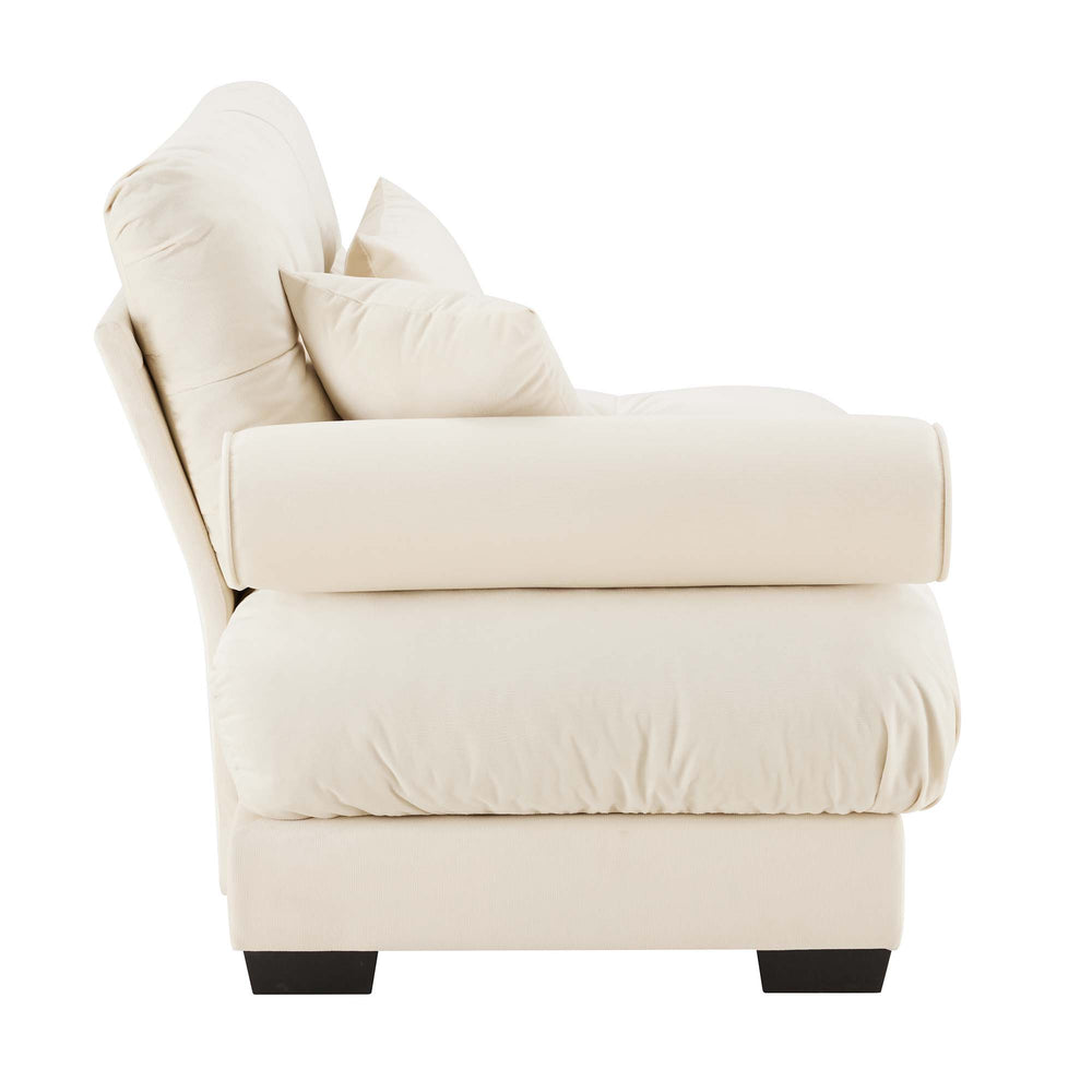 English Elm Milano Vintage Velvet Cloud Sofa Left Sectional with Bolster Arms and Throw Pillows W714P293246