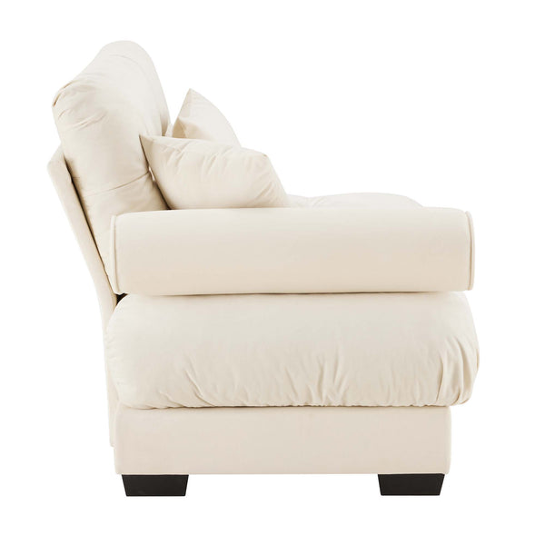 English Elm Milano Vintage Velvet Cloud Sofa Left Sectional with Bolster Arms and Throw Pillows W714P293246