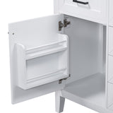 English Elm 30" Bathroom Vanity With Sink Combo, White Bathroom Cabinet With Drawers, Solid Frame and Mdf Board (Old Sku:N725S999222K)