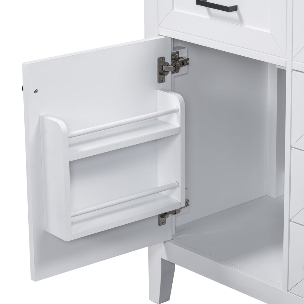 English Elm 30" Modern Bathroom Vanity With Sink Combo - Stylish White Cabinet, Ample Storage & Durable Design N725S999222K-6