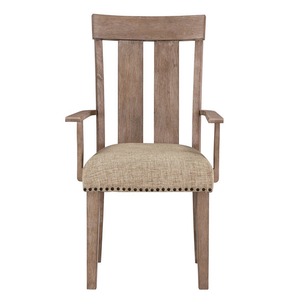 English Elm Nathaniel Upholstered Fabric Side Chair with Slatted High Back and Nailhead Trim, Set of 2 Maple 41 L x 23 W x 13 H B2726P265152