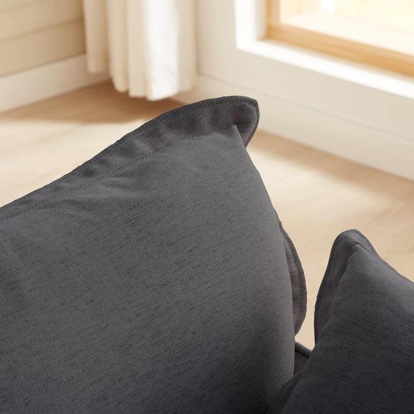 English Elm 87.4'' Modern Comfy Upholstered Sofa Cloud Couch - Deep Seat, Removable Washable Covers, Plush Dark Gray W2357P272956