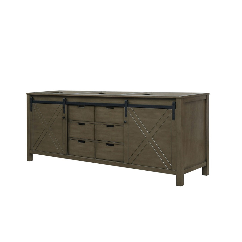 English Elm Rustic Double Bath Vanity 84 In. W - Elegant Brown Wood With Ample Storage & Soft-Close Drawers B2731P260096-GIGA
