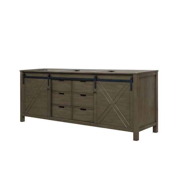 English Elm Rustic Double Bath Vanity 84 In. W - Elegant Brown Wood With Ample Storage & Soft-Close Drawers B2731P260096-GIGA