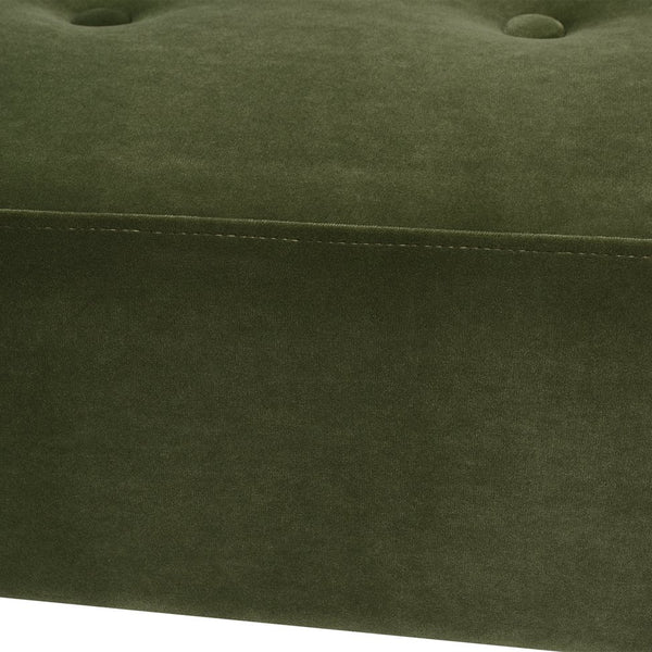 English Elm Jennifer Taylor Home - Jared Mid-Century Roll Arm Tufted Bench Settee with Kiln-Dried Frame and Plush High-Density Foam Olive Green B2719P238285