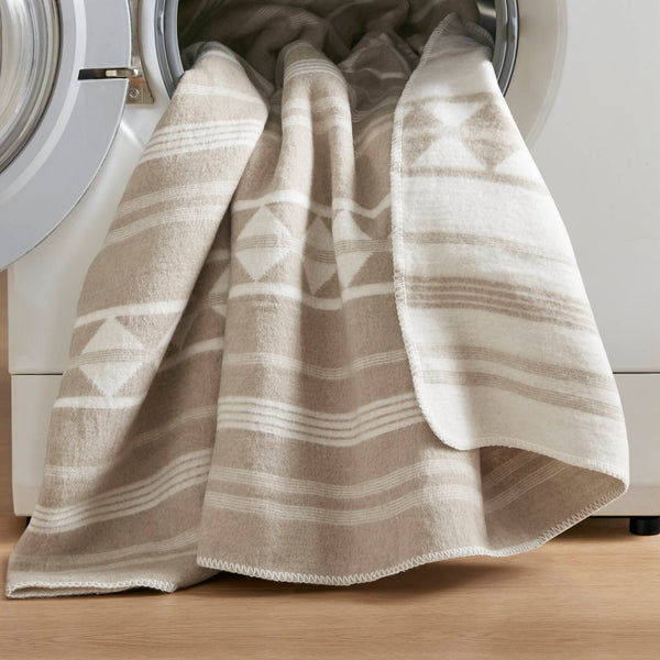 English Elm 1-piece King Jacquard Cotton Blend Blanket Aztec Woven Soft Breathable Bedroom Layer Ivory B035P437486