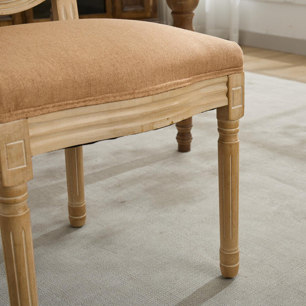 English Elm A&A French Style Antique Painted Dining Chairs Set Of 2 In Tan Linen Fabric For Timeless Elegance W1143P323330