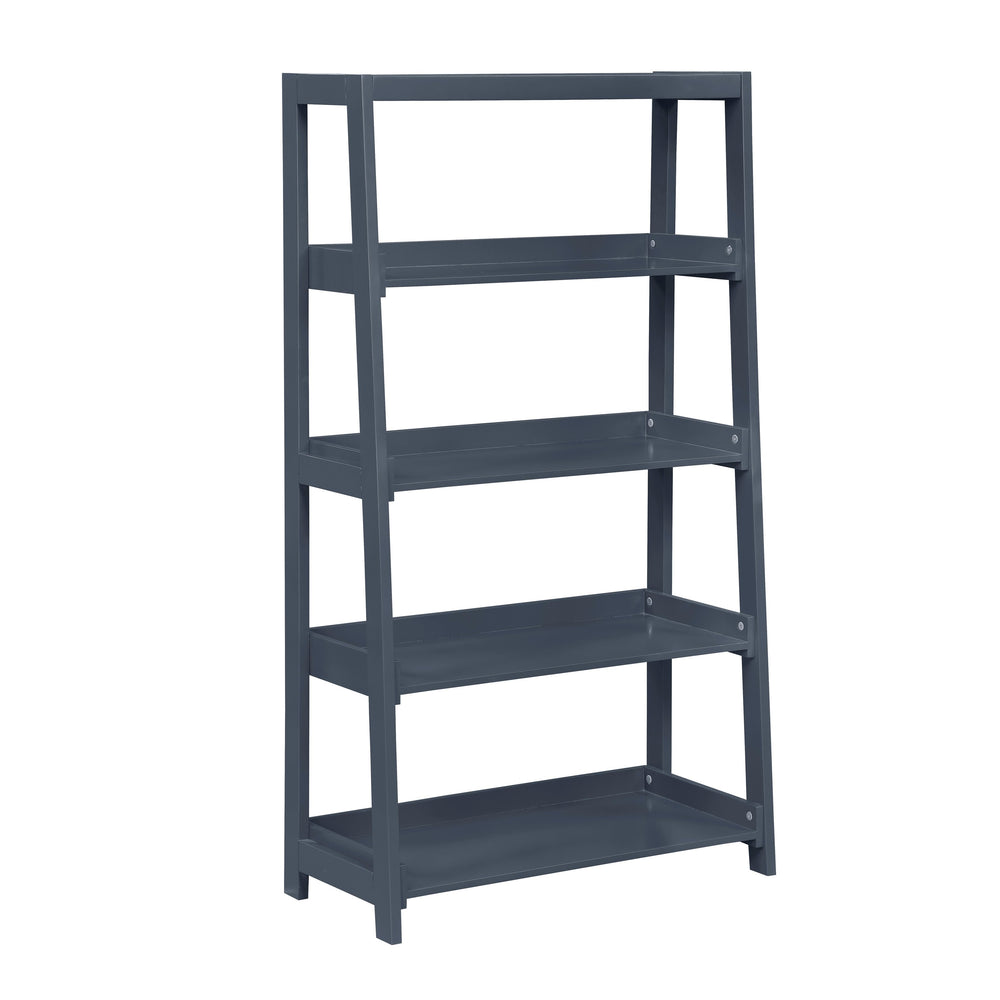 English Elm Modern Four Shelf Wooden Bookcase Vertical Storage Unit for Bedroom or Office Navy Blue B011P460077