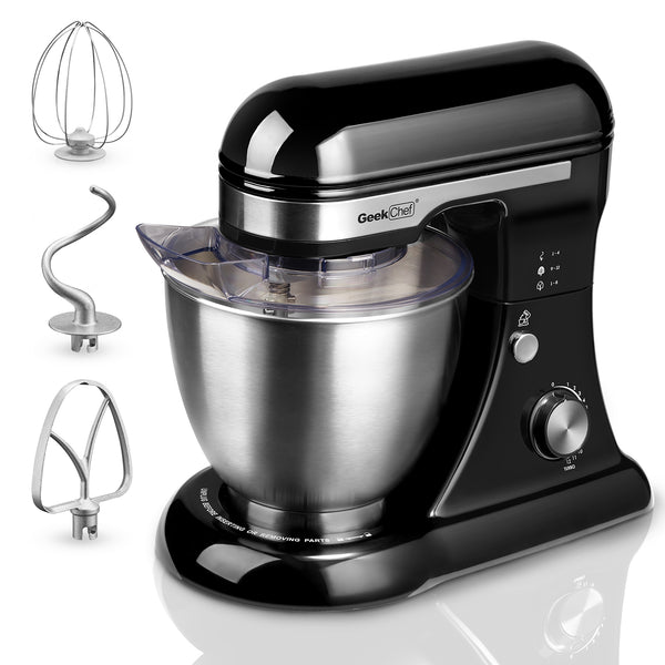 English Elm Geek Chef Tilt-head Stand Mixer Copper Motor Planetary Action 4.8qt Stainless Bowl Black W1002P416206