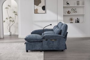 English Elm United U-Shape Sectional Sofa 106" - Modern Chenille Couch With Usb Ports, Storage Ottoman & Pillows W1568S00233-GIGA