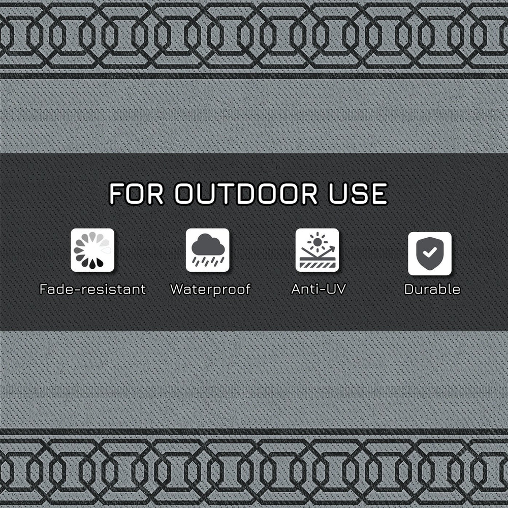 English Elm Outsunny Reversible Outdoor Rug 9'x12' Waterproof Plastic Straw Mat for Patio RV Beach Deck Picnic W2225P200442