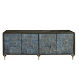 4-Door Entertainment Console Multi with Black and Ocean Blue Finish P301031 Pulaski Furniture