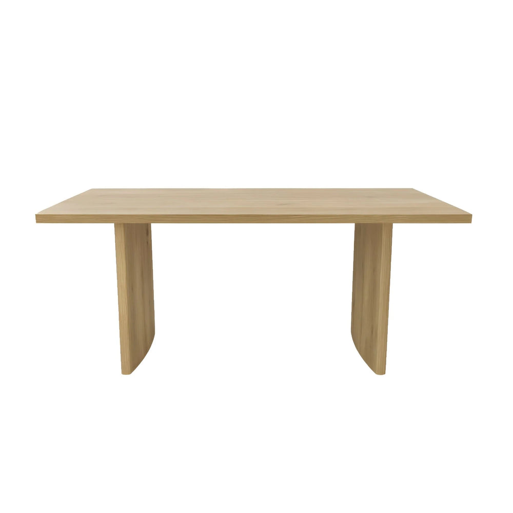 Alpine Furniture Abigail Rubberwood Rectangular Dining Table with Oak Veneer Top Seats Six 7135-01