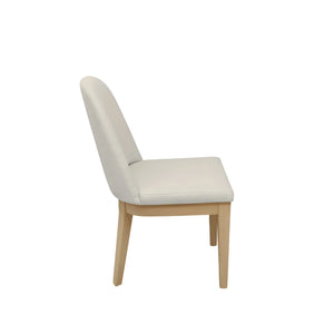 Abigail Upholstered Dining Side Chairs Set of 2 Rubberwood Frame Modern Curved